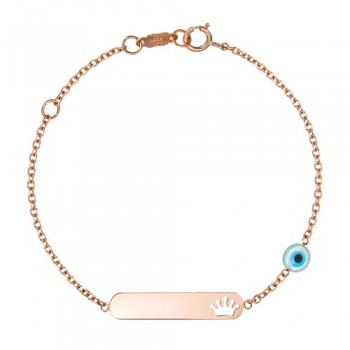 Παιδικό βραχιόλι-ταυτότητα από ροζ χρυσό Κ9