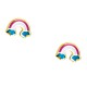 Χρυσά παιδικά σκουλαρίκια ουράνιο τόξο Κ14