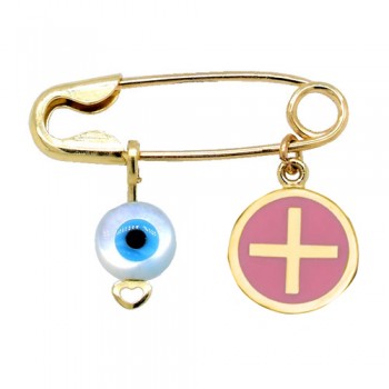 Χρυσή παραμάνα Κ9 με φυλαχτό