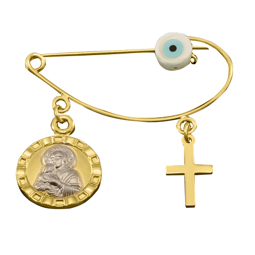 Χρυσή παραμάνα Κ9 με φυλαχτό