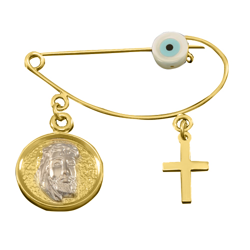 Χρυσή παραμάνα Κ9 με φυλαχτό