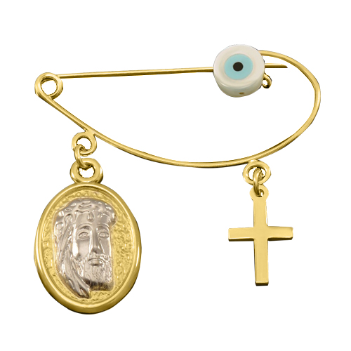 Χρυσή παραμάνα Κ9 με φυλαχτό