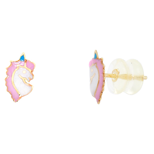 Παιδικά χρυσά σκουλαρίκια unicorn Κ14
