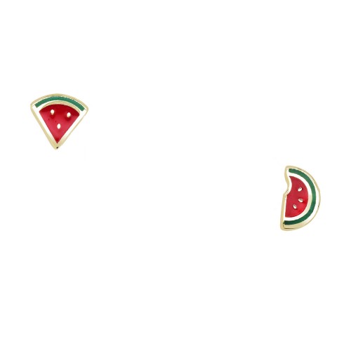 Χρυσά παιδικά σκουλαρίκια καρπούζια Κ14