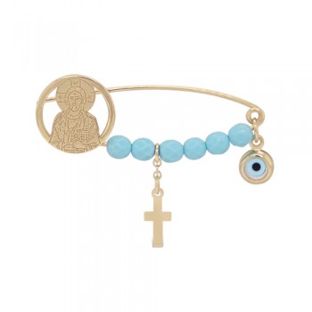 Χρυσή παιδική παραμάνα Κ9 με φυλαχτό