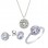 Λευκόχρυσο mini set ροζέτα Κ14 με ζιργκόν