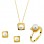Mini set από κίτρινο χρυσό Κ14 με μαργαριτάρια