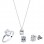Mini set από λευκό χρυσό Κ14 με ζιργκόν