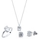 Mini set από λευκό χρυσό Κ14 με ζιργκόν