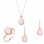 Ροζ χρυσό mini set Κ14 με χαλαζία