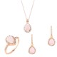 Ροζ χρυσό mini set Κ14 με χαλαζία