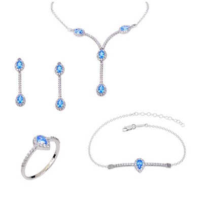 Λευκόχρυσο σετ γάμου αρραβώνα Κ14 με σταγόνες