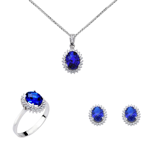 Σετ οβάλ ροζέτες από λευκό χρυσό Κ14