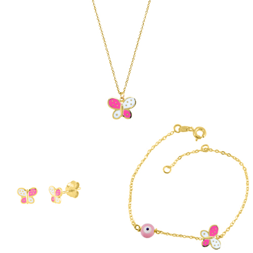 Παιδικό χρυσό σετ πεταλούδες Κ14