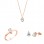 Ροζ χρυσό σετ κοσμημάτων σταγόνες Κ14 με σκουλαρίκια, δαχτυλίδι, κολιέ