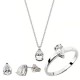 Mini set από λευκό χρυσό Κ14 με ζιργκόν