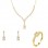 Χρυσό σετ κοσμημάτων Κ14 με κολιέ, σκουλαρίκια, δαχτυλίδι