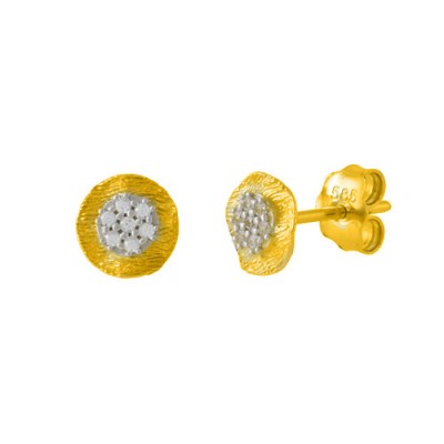 Χρυσά σκουλαρίκια Κ14 με ζιργκόν