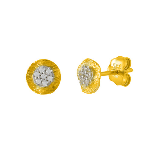 Χρυσά σκουλαρίκια Κ14 με ζιργκόν