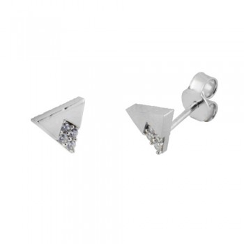 Λευκόχρυσα σκουλαρίκια Κ14 με ζιργκόν