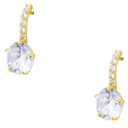 Χρυσά σκουλαρίκια Κ14 με ζιργκόν