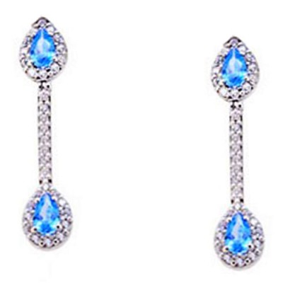 Λευκόχρυσα σκουλαρίκια Κ14 με ζιργκόν