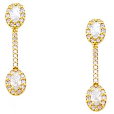 Χρυσά σκουλαρίκια Κ14 με ζιργκόν