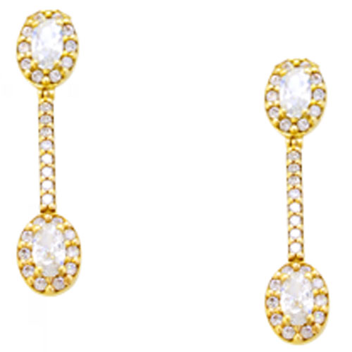 Χρυσά σκουλαρίκια Κ14 με ζιργκόν