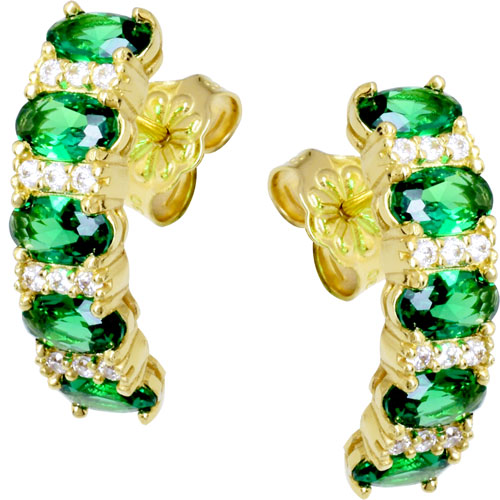 Χρυσά σκουλαρίκια Κ14 με ζιργκόν