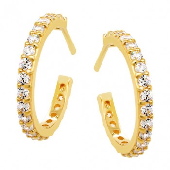 Χρυσά σκουλαρίκια κρικάκια Κ14 με ζιργκόν