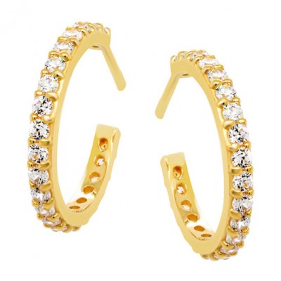 Χρυσά σκουλαρίκια κρικάκια Κ14 με ζιργκόν