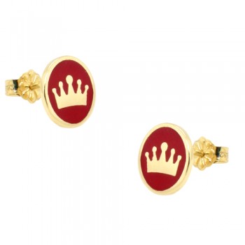 Χρυσά σκουλαρίκια κορώνες Κ14
