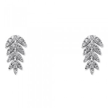 Λευκόχρυσα κρεμαστά σκουλαρίκια φύλλα Κ14