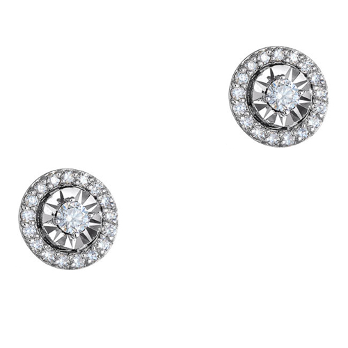 Λευκόχρυσα σκουλαρίκια Κ18 με διαμάντια