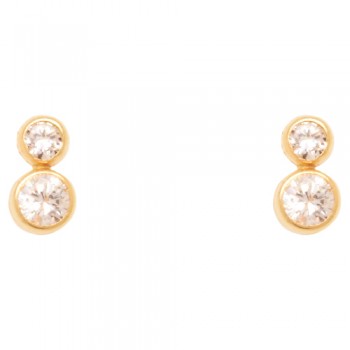 Χρυσά σκουλαρίκια Κ14 με ζιργκόν