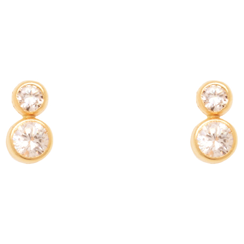 Χρυσά σκουλαρίκια Κ14 με ζιργκόν