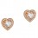 Ροζ χρυσά σκουλαρίκια καρδιές Κ14 με ζιργκόν