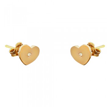 Χρυσά σκουλαρίκια καρδιές Κ14