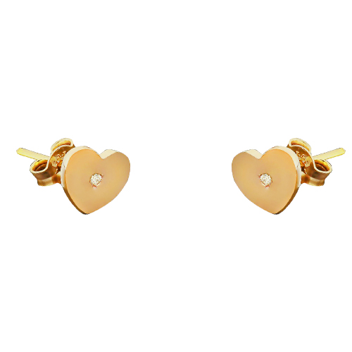 Χρυσά σκουλαρίκια καρδιές Κ14