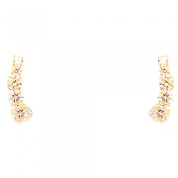 Χρυσά σκουλαρίκια Κ14 με ζιργκόν