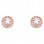 Ροζ χρυσά σκουλαρίκια ροζέτες Κ14 με ζιργκόν