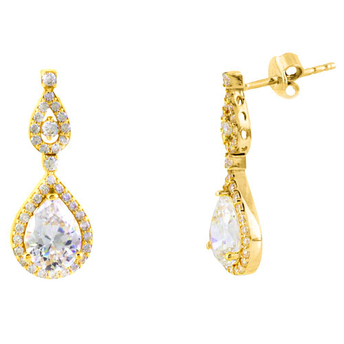 Χρυσά κρεμαστά σκουλαρίκια σταγόνες Κ14