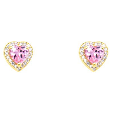 Χρυσά σκουλαρίκια καρδιές Κ14