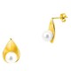 Χρυσά σκουλαρίκια σταγόνες Κ14 με μαργαριτάρια