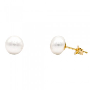 Χρυσά σκουλαρίκια Κ14 με μαργαριτάρια