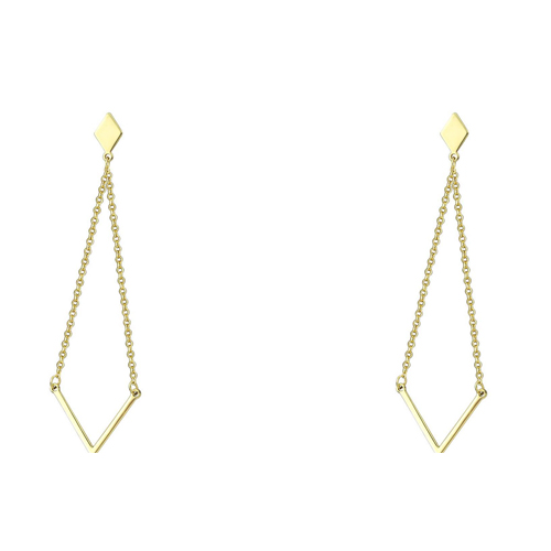 Χρυσά κρεμαστά σκουλαρίκια Κ14