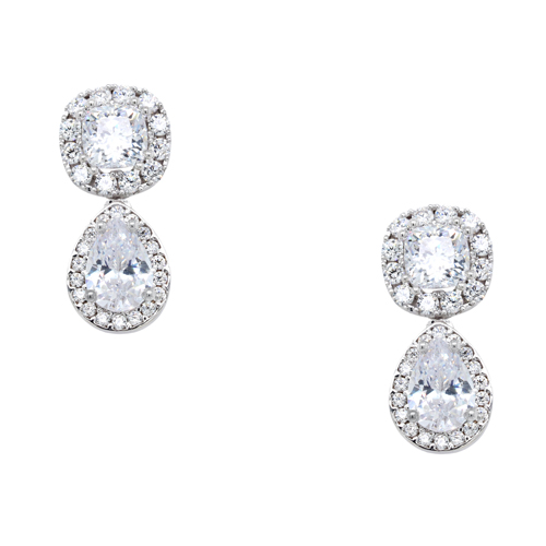 Λευκόχρυσα ημικρεμαστά σκουλαρίκια Κ14