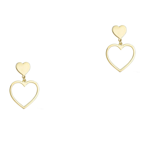 Χρυσά σκουλαρίκια καρδιές Κ14