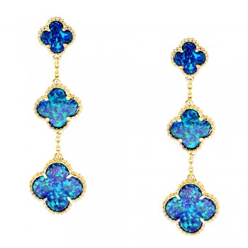 Χρυσά κρεμαστά σκουλαρίκια Κ14 με σταυρουδάκια