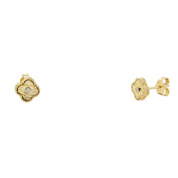 Χρυσά σκουλαρίκια Κ14 με σταυρουδάκια